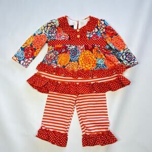 Isobella & Chloe succulent ruffle set & Polarn O Pyret floral romper 6-9 mo